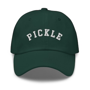 Embroidered Pickle Cap, Pickle Baseball Cap, Pickle 6 Panel Dad Hat, Love to Pickle Gift, Pickle Person, Varsity Style Cap, Embroidery