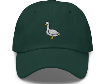 Embroidered Goose Cap, Cute Goose Embroidery, Silly Goose Baseball Cap, Goose 6 Panel Dad Hat, Goose Lover, Bird Lover Hat, Geese