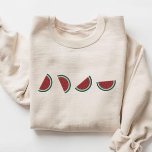 EMBROIDERED Minimalist Palestine Sweatshirt, Pro Palestine Watermelon Sweater, Palestinian Protest Merch Apparel, Free Palestine Supporter