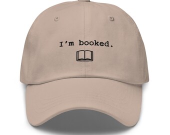 Embroidered Book Lover Hat, Funny Bookworm Baseball Cap, Book Embroidery, Gift For Bookish Friend, Book Nerd Gifts, Bookworm 6 Panel Dad Hat