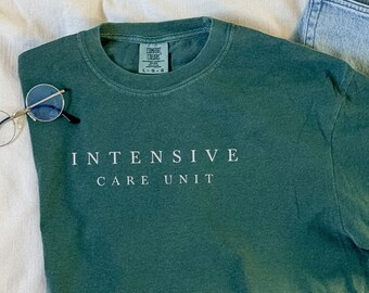 EMBROIDERED ICU Nurse Shirt, Intensive Care Comfort Colors TShirt, Registered Nurse, RN Shirt, Nursing Student. Nurse Appreciation Gifts