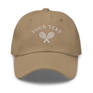 Custom Tennis Baseball Cap, Embroidered Personalized Tennis Dad Hat, Tennis Team Caps, Matching Tennis Hats, Tennis Club Gift, 6 Panel Hat