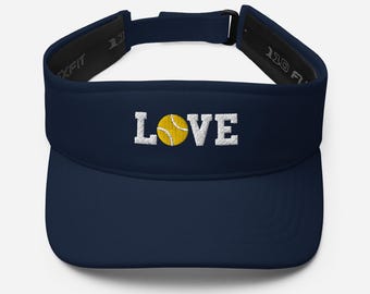 EMBROIDERED Love Tennis Visor, Tennis Team Visors, Tennis Club Gifts, Tennis Player Merch Apparel, Tennis Hat, Embroidery, Tennis Fan Gift
