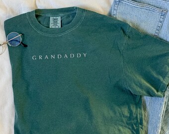 EMBROIDERED Granddad Comfort Colors Shirt, Grandaddy TShirt, New Grandfather Gift, Baby Pregnancy Reveal T-Shirt, Grand Dad Tee