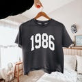 Custom 40th Birthday Crop Top, 1986 Birthday Shirt, Personalized Year Tee, Vintage Year Shirt, Forty Birthday Gifts, Cropped Birth Year Gift