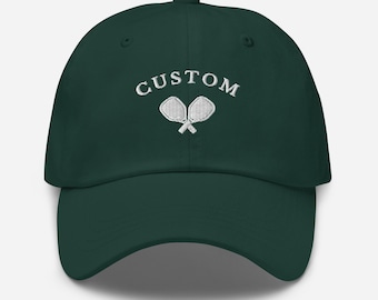 Custom Pickleball Hat, Personalized Pickleballer Baseball Cap, Customizable Pickle Ball Dad Hat, Your Team Name, Custom Text