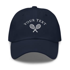 Custom Tennis Baseball Cap, Embroidered Personalized Tennis Dad Hat, Tennis Team Caps, Matching Tennis Hats, Tennis Club Gift, 6 Panel Hat