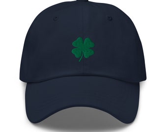 Women's Ponytail Baseball Cap - Cotton Embroidered Four Leaf Clover Hat, Adjustable With Hair Hole For High Ponytails, One Size Fits Most