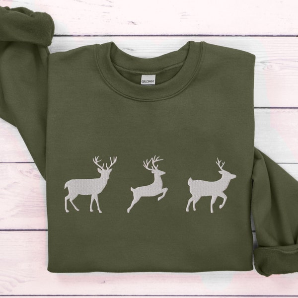 Reindeer Names Crewneck Sweater (Dark Green) main image 1