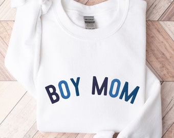 Embroidered Boy Mom Sweatshirt, Boy Mom Crewneck, Gift for Boy Moms, Mom to Boys Gifts, New Mom Gift, Pregnancy Gifts, Cute Boy Mom Sweater