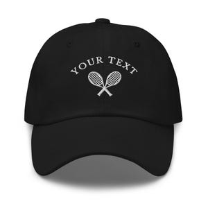 Custom Tennis Baseball Cap, Embroidered Personalized Tennis Dad Hat, Tennis Team Caps, Matching Tennis Hats, Tennis Club Gift, 6 Panel Hat