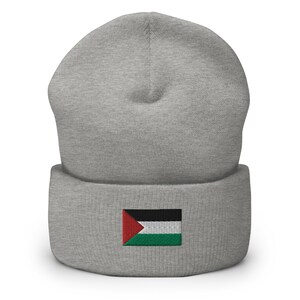 Palestine Flag Beanie, Palestinian Flag Cuffed Beanie, Pro Palestine Hat, Embroidered Palestine Apparel, Free Palestine, Palestine Protest