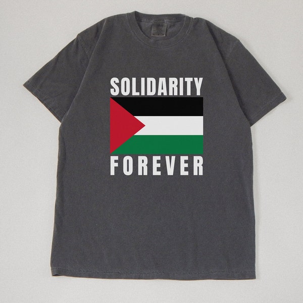 Pro Palestine Solidarity Shirt, Comfort Colors Unisex TShirt Support Palestinians, Free Palestine, Palestine Solidarity Forever Protest Crew