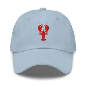EMBROIDERED Lobster Baseball Cap, Shellfish Hat, Maine Lobster Lover 6 Panel Dad Hat, Summer Cape Cod Hat, Foodie Gift, East Coast, Lobsters