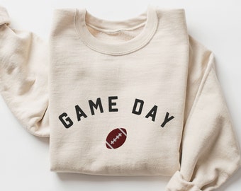 Embroidered Game Day Sweatshirt, Football Fan Crewneck, Football Embroidery, Sunday Funday, Football Mom, Football Lover Shirt, Tailgate