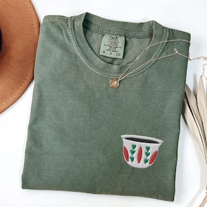 EMBROIDERED Lebanon Cup Shirt, Comfort Colors TShirt, Lebanese Flag Colors T-Shirt, Lebanon Flag Crewneck, Beirut Lebanon, Lebanon Gifts