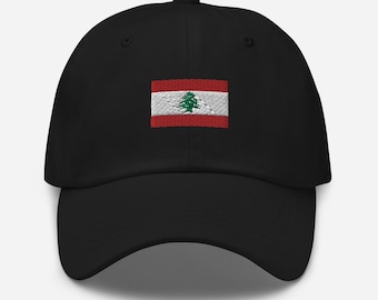 Lebanon Flag Baseball Cap, Embroidered Lebanon Hat, Lebanese Flag, Beirut Lebanon 6 Panel Hat, Lebanon Supporter, Lebanon Merch Swag, Gifts