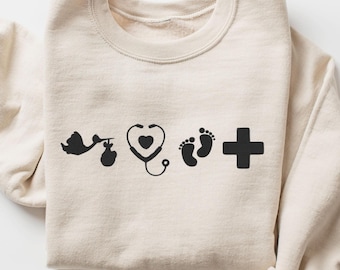 EMBROIDERED Labor And Delivery Nurse Sweatshirt, Labor Delivery Nurse Shirt, L&D Nurse Gifts, Mother Baby Nurse Shirt, Nursing Student Gift
