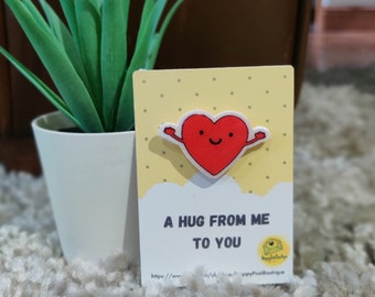 A Hug | Hand Painted Pin Badge | Mental Health Support | Positive Reminder | Encouragement | Positive  Charity Donation