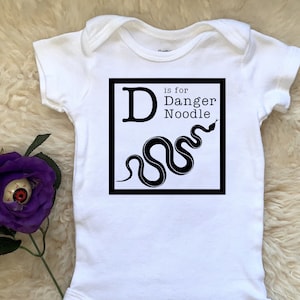 D is for Danger Noodle Baby Onesies®, Snake Alphabet Animal Bodysuit, Unisex Infant Newborn Toddler Holiday Xmas Baby Shower Gift