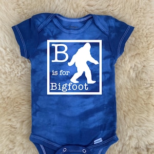 B is for Bigfoot Onesies®- Cryptid Sasquatch Funny Goth Spooky Baby Onesie Bodysuit, Unisex Infant Newborn Toddler Tee Shirt Shower Gift
