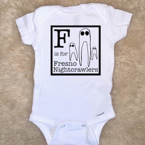 F is for Fresno Nightcrawlers Baby Onesies®, Cryptid Witchy Spooky Goth Bodysuit Unisex Infant Newborn Toddler Halloween Baby Shower Gift