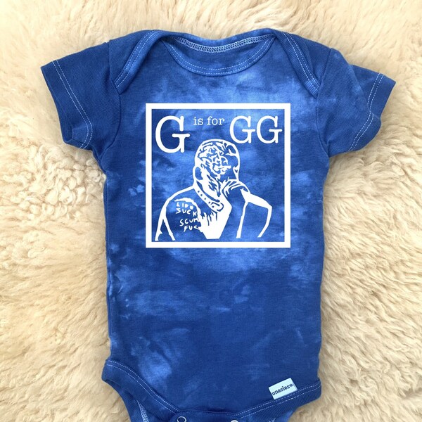 G is for GG, Baby Onesies®, Punk Rock Hardcore Metal Weird GG Allin Bodysuit, Unisex Infant Newborn Toddler Baby Shower Gift