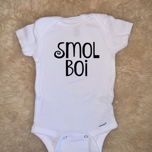 Smol Boi Onesies® by 101 Damnations Shop - Rude Funny Gothic Baby Bodysuit, Unisex Infant Newborn Toddler Shower Gift