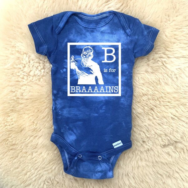 B is for Braaaains Baby Onesies® Zombie Brains Alphabet Funny Goth Punk Bodysuit Unisex Infant Newborn Toddler Babies Shower Gift
