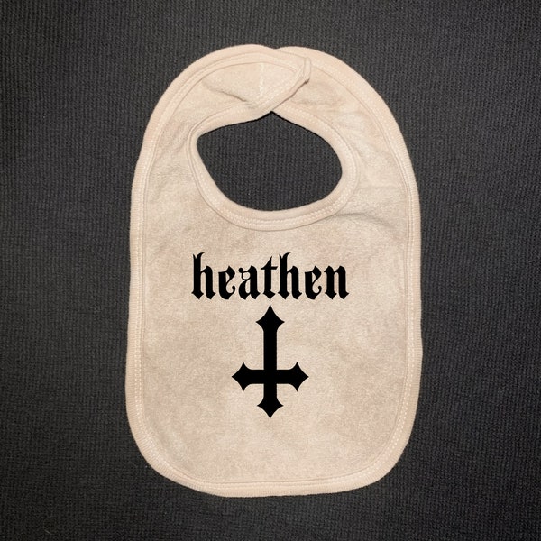 Babero de bebé pagano de 101 Damnations Shop, Atheist Punk Emo Satanic Rude Funny Gothic Body, Unisex Infant Newborn Toddler Shower Gift