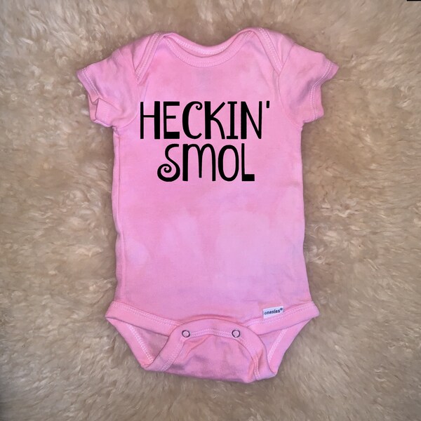 Heckin Smol Onesies® by 101 Damnations Shop - Rude Funny Gothic Baby Bodysuit, Unisex Infant Newborn Toddler Shower Gift