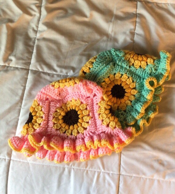 Crochet Sunflower Bucket Hat | Etsy 