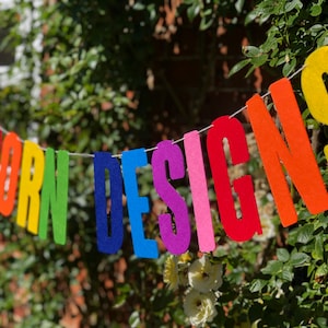 Personalised Custom Bunting Banner : 15cm Felt Letters Party Decorations Garland All Occasions Pick From 15 Colours 2mm Thick Material image 7