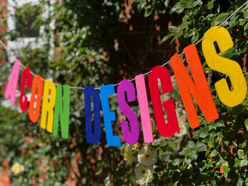Personalised Custom Bunting Banner : 15cm Felt Letters Party Decorations Garland All Occasions Pick From 15 Colours 2mm Thick Material image 7