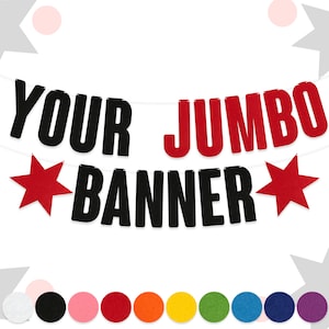 Banderines personalizados JUMBO XL / Letras de fieltro de 25 cm / Guirnalda decorativa para fiestas para todas las ocasiones / 15 colores / Material de fieltro de 2 mm de grosor
