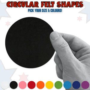 20x Filz Kreise Formen | Wählen Sie Ihre Größe und Farben | 2 mm dicker stabiler Filz | Perfekt zum Basteln, Scrapbooking, Karten etc.