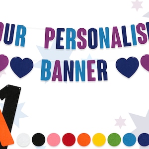 Personalised Custom Bunting Banner : 15cm Felt Letters Party Decorations Garland All Occasions Pick From 15 Colours 2mm Thick Material image 9