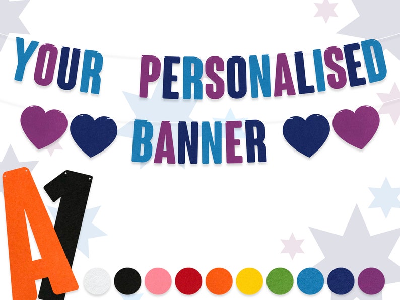 Personalised Custom Bunting Banner : 15cm Felt Letters Party Decorations Garland All Occasions Pick From 15 Colours 2mm Thick Material image 9