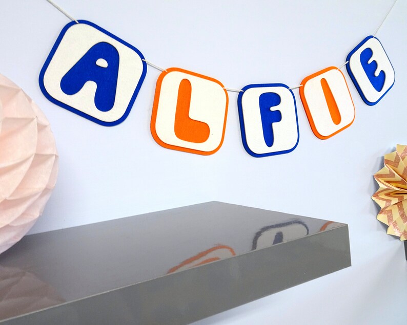 Personalised Nursery Block Bunting Banner | 12cm Felt Blocks | Name ...