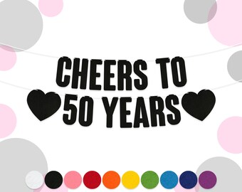 Cheers To [AGE] Years Birthday Bunting Banner | 15cm Felt Letters | Party Decorations Garland | 10 Colours | 2mm Thick Felt | Custom Age