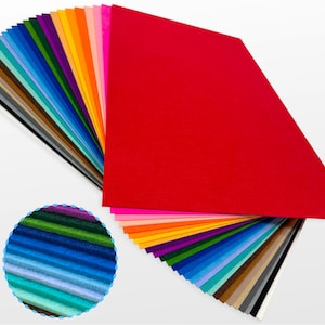 2mm Thick Solid Felt Sheets | Pack of 5 | 30x25 or 50x30cm Crafting Sheets | 27 Colour Options | Polyester Felt DIY, Crafting , Scrapbooking