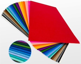 2mm Thick Solid Felt Sheets | Pack of 5 | 30x25 or 50x30cm Crafting Sheets | 27 Colour Options | Polyester Felt DIY, Crafting , Scrapbooking