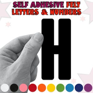 Letras de feltro autoadesivas com fonte arredondada | Escolha suas letras e números | 2 mm de espessura | 9 cm de altura | Perfeito para bandeirinhas de artesanato | 27 cores