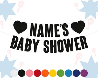 Personalised Baby Shower Bunting Banner | 15cm Felt Letters | Custom Party Garland Decorations | 10 Colours | 2mm Thick Felt | Baby Shower
