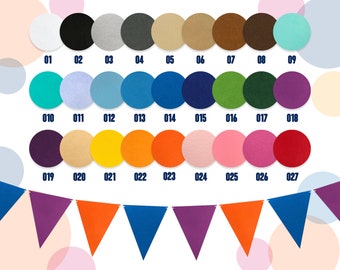 May include: A color chart with 27 different colors, numbered 01 to 27. The colors are arranged in three rows of nine circles each. The colors include white, black, gray, brown, beige, blue, green, purple, red, orange, yellow, and pink.