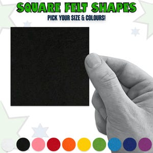 20 quadrati di feltro / Scegli la tua dimensione e i tuoi colori / Feltro spesso 2 mm / Perfetti per lavori artigianali, album di ritagli, biglietti ecc.