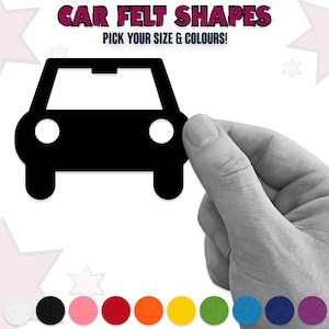 20x Felt Car Shapes | Pick Your Size & Colours | 2mm Thick Solid Felt | Perfect for Crafting, Scrapbooking, Cards etc.
