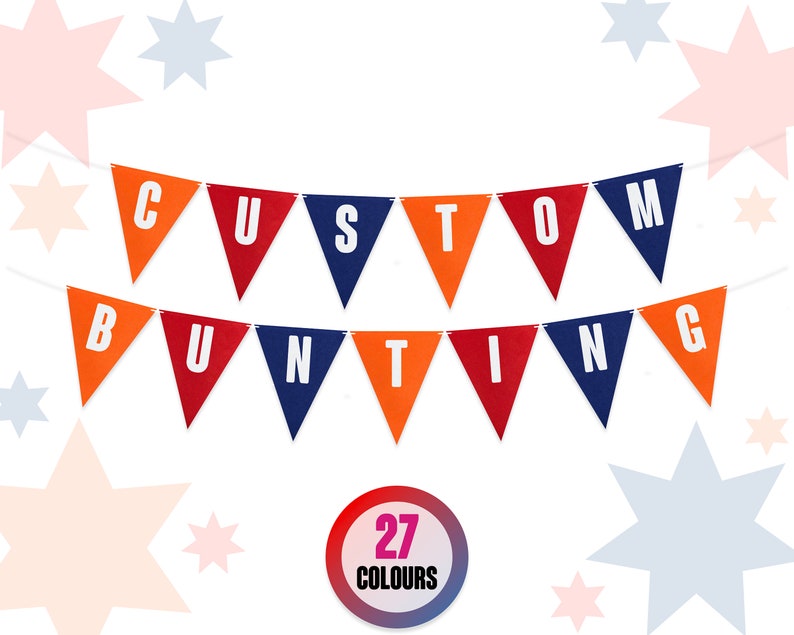 Build Your Own Bunting Banner | Rounded Font Flags | 21cm Felt Flags ...