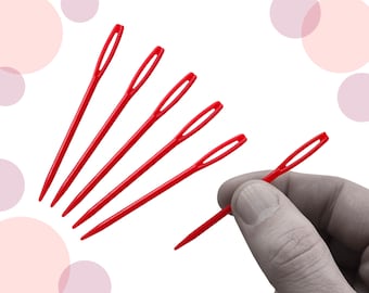 Red Plastic Sewing Needles – 7cm Length | Ideal for Bunting, Embroidery, Sewing, & Weaving | Choose Your Quantity!