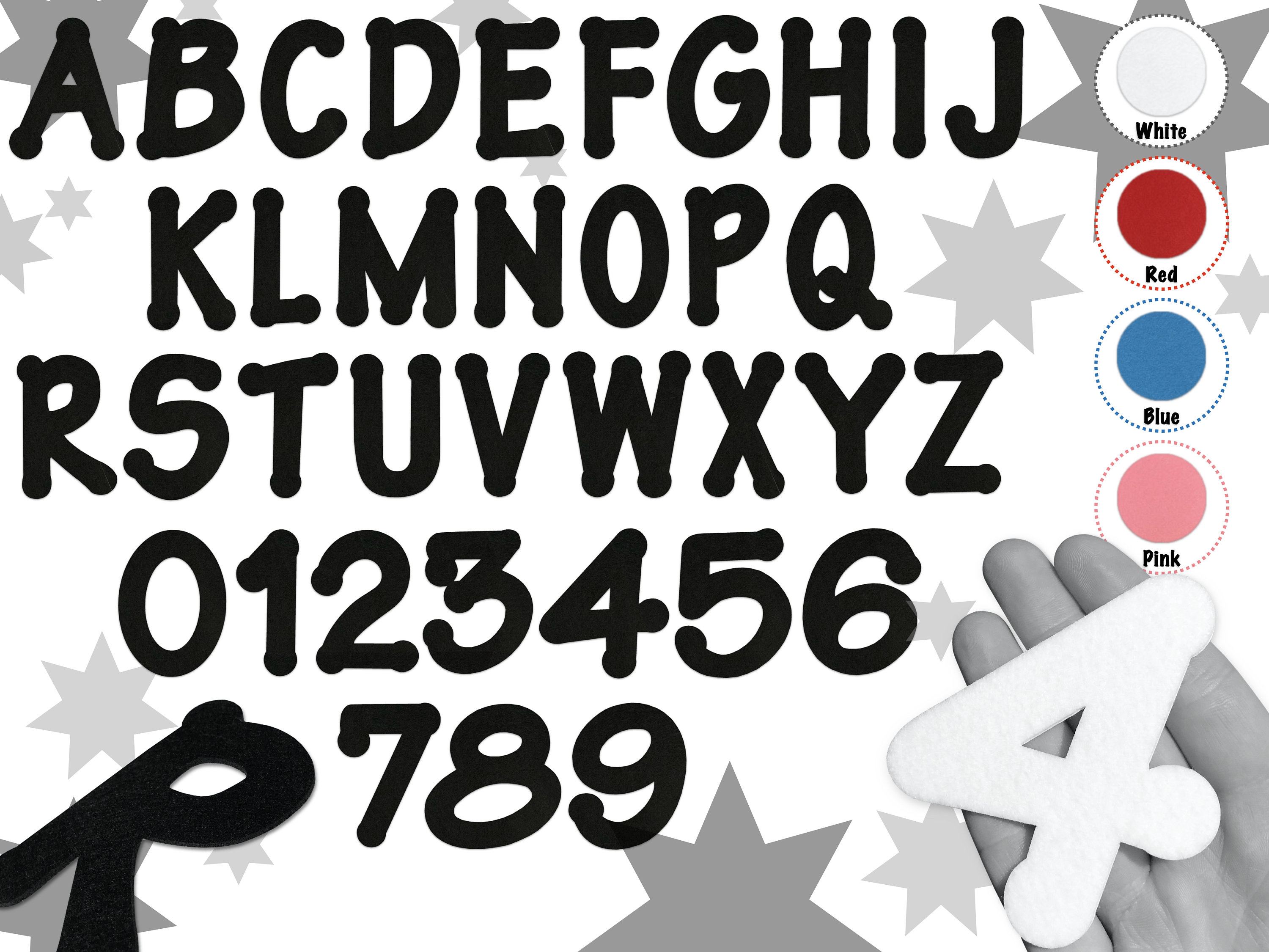 Buchstaben zum Aufkleben, Filzbuchstaben mit selbstklebender Rückseite,  schälen und kleben gestanztes Alphabet, 5 cm große klebrige Großbuchstaben  für Bildungsaktivitäten -  Österreich
